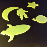 Stickers Colours Glow In The Dark Rocket Night 16Pcs 26095